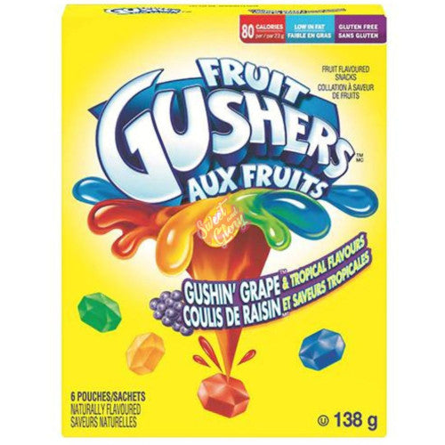 Fruit Gushers Gushin' Grape 138g (CAN) - Case