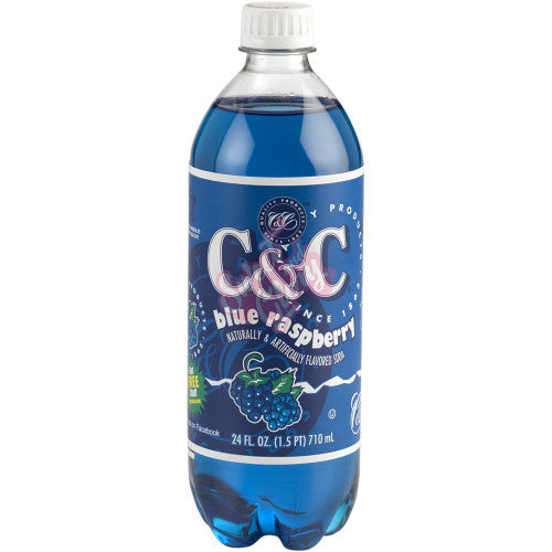 C&C Soda Blue Raspberry Bottle 710ml - Case