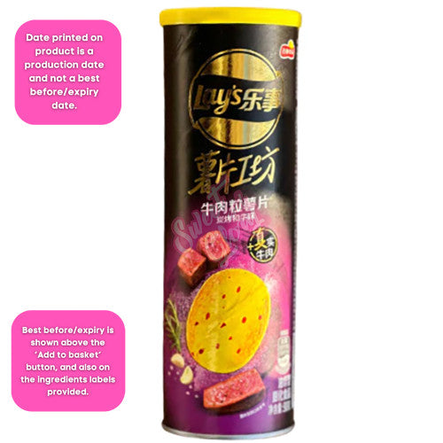 Lays Stax Charcoal Roast Beef (China) 90g - Case