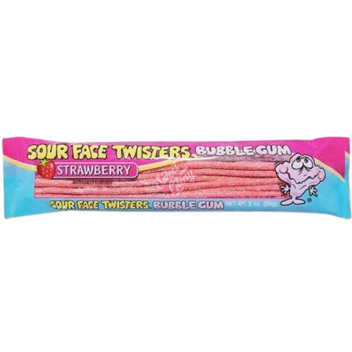 Sour Face Twisters Straws Strawberry Gum 57g - Inner