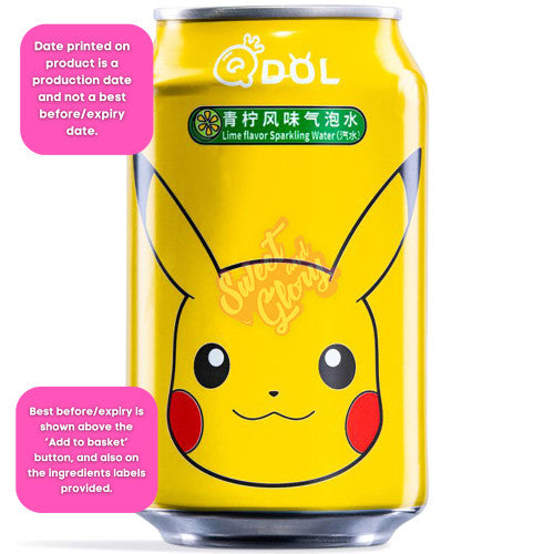 Qdol Pokemon Lime Sparkling Water (China) 330ml - Case