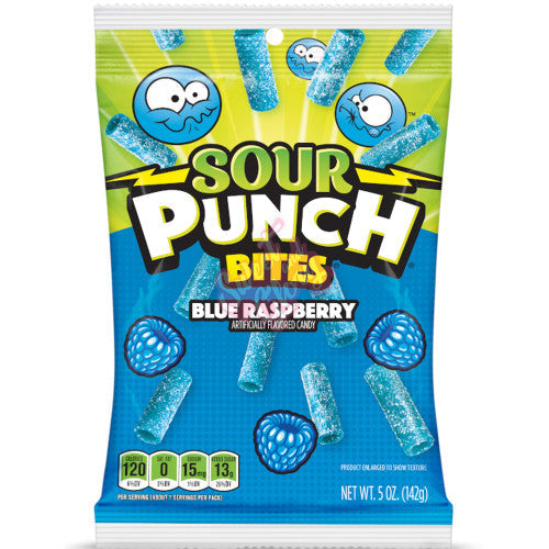 Sour Punch Blue Raspberry Bites 142g - Case