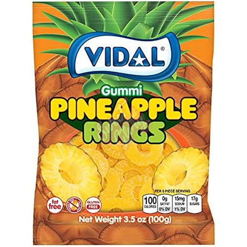Vidal Pineapple Rings Peg Bag 100g - Case