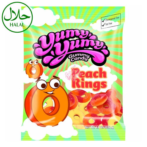 Yumy Yumy Peach Rings 128g - Case