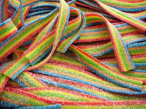 Rainbow Fizzy Belts 250g
