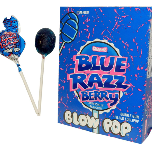 Blow Pops Blue Razz Berry 18g - Inner 48 Units