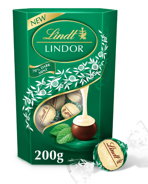 Lindt Lindor Dark Mint Chocolate Truffles Box 200g