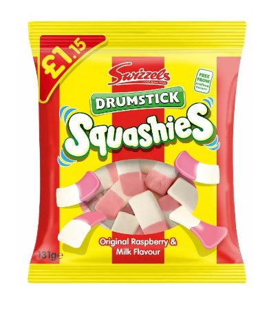 Swizzels Drumstick Squashies Original Raspberry & Milk Flavour 120g £1.15 PMP x 12