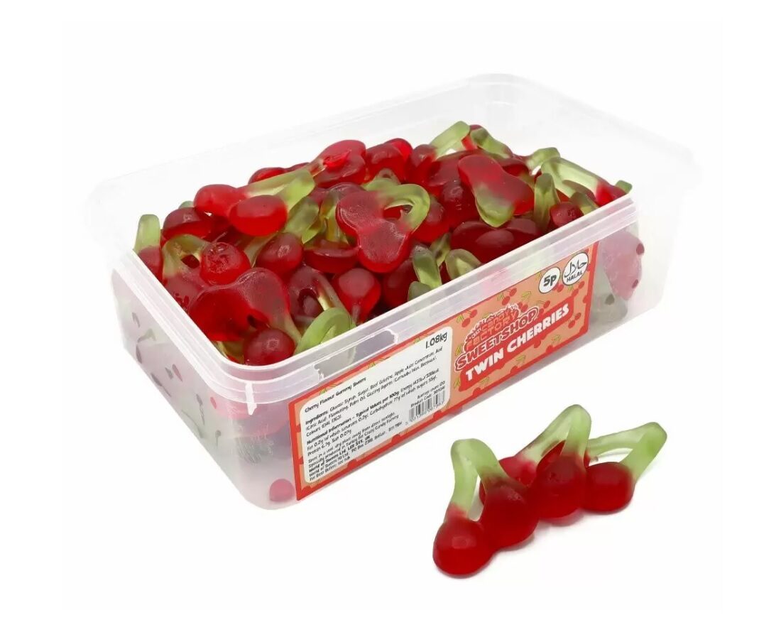 Candy Realms Twin Cherries 5p Tub 1.08kg